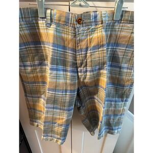 Tommy Bahama‎ Men's Plaid Shorts Size 34 Linen Blend Casual Beach Vacation